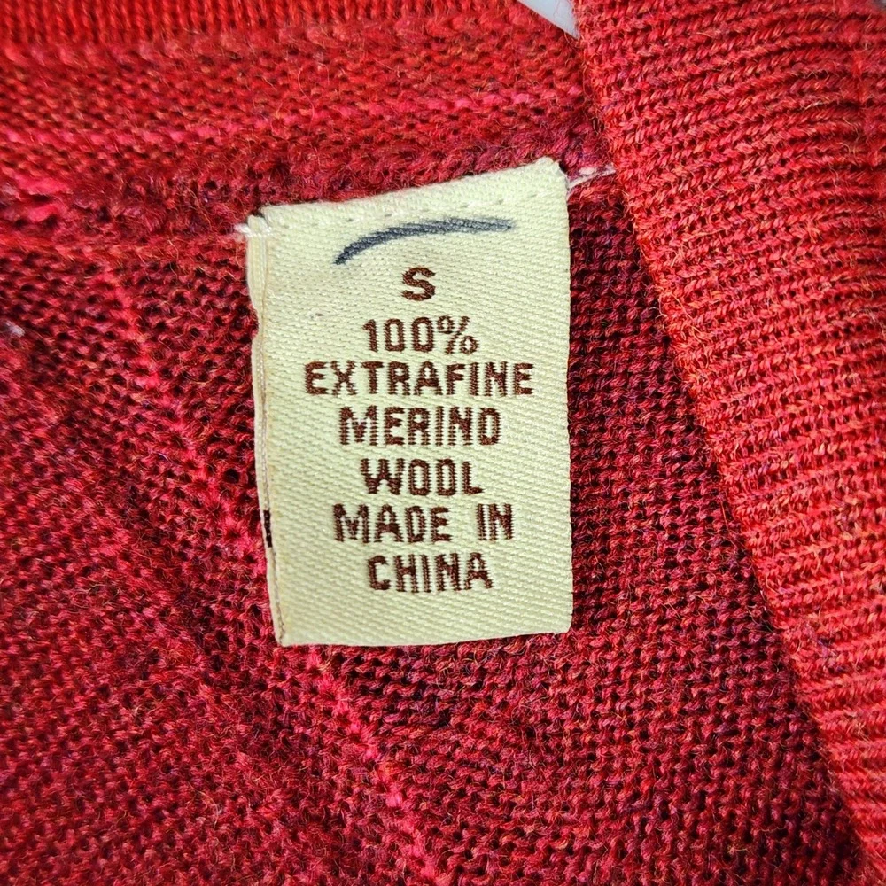Tommy Bahama Sweater Mens Small V-Neck Extrafine Merino Wool Red Excellent